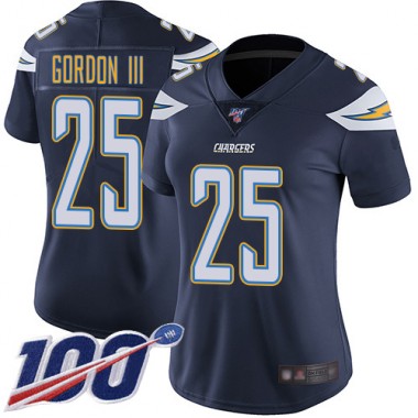Los Angeles Chargers NFL Football Melvin Gordon Navy Blue Jersey Women Limited #25 Home 100th Season Vapor Untouchable->women nfl jersey->Women Jersey